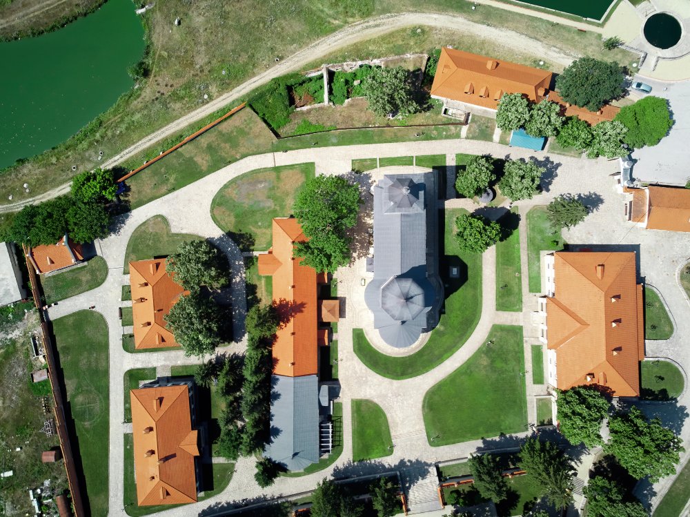 Landscape of a courtyard of the monastery 