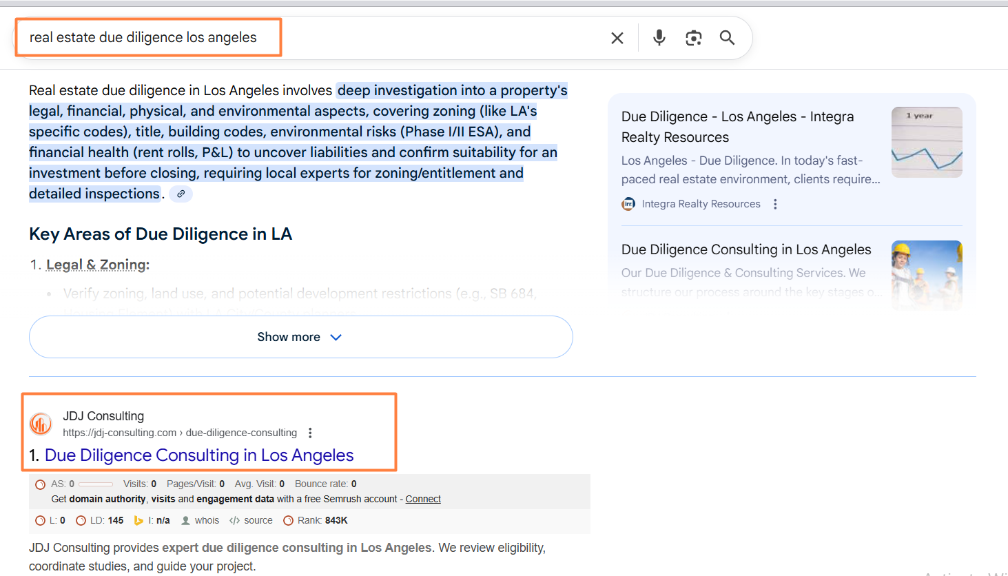 real estate due diligence los angeles